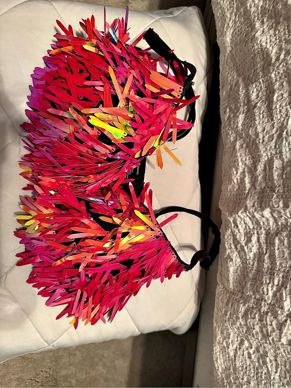 Fringe rave top in Pink, Orange & Red Like New